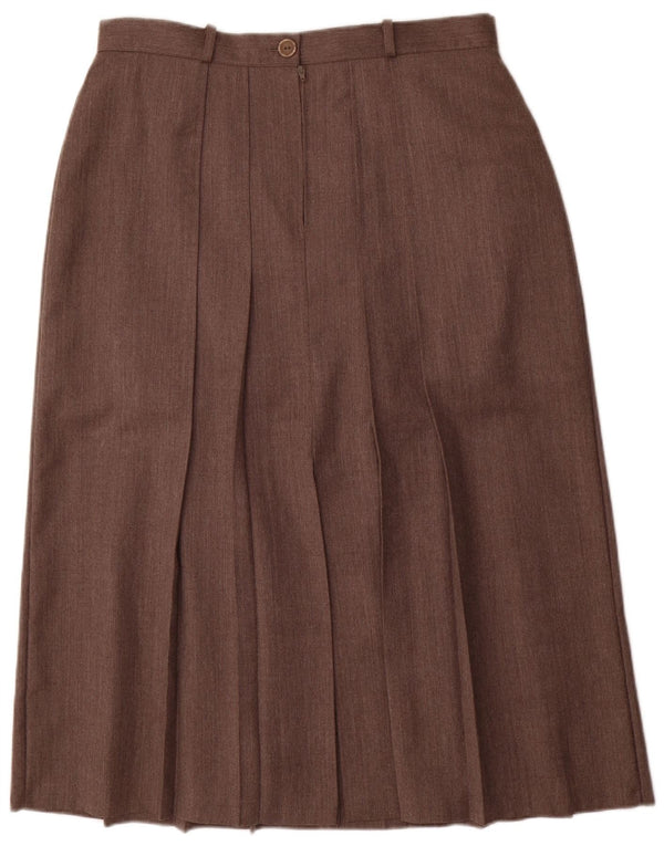 St. Bernard Damen Midi-Faltenrock UK 20 2XL W34 Braune Wolle