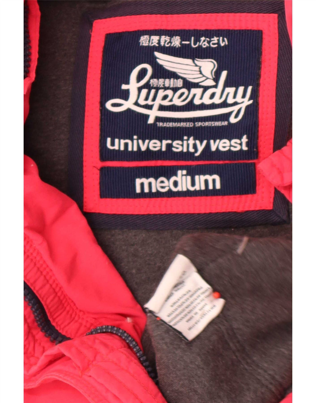 Superdry Damen Wattierte Weste UK 14 Mittelrote Baumwolle
