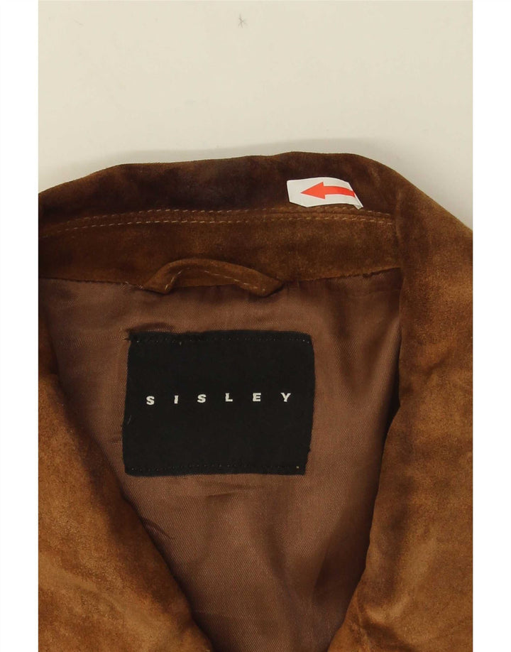 Sisley Herren Wildleder Bomberjacke UK 36 Small Braun
