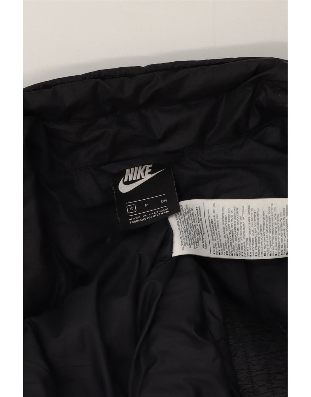 Nike Herren gepolsterte Jacke UK 36 Small Schwarz Polyester