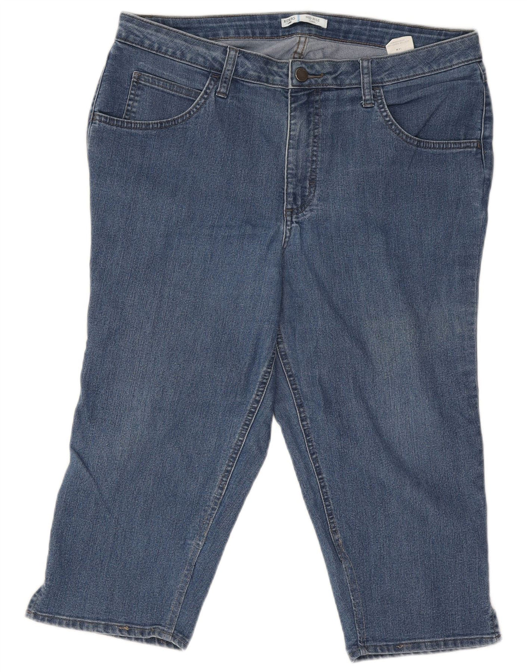 Lee Damen Riders Mid Rise Capri Jeans US 14 Large W32 L18 Blaue Baumwolle