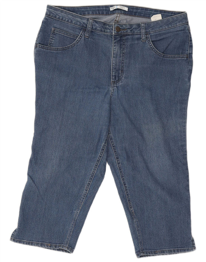 Lee Damen Riders Mid Rise Capri Jeans US 14 Large W32 L18 Blaue Baumwolle