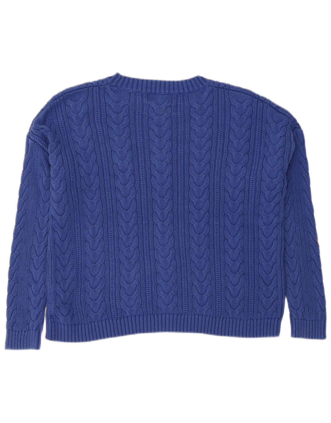 SUPERDRY Womens Crop Oversized Crew Neck Jumper Sweater UK 10 Small Blue