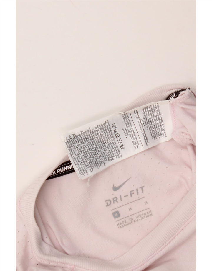 NIKE Damen Dri Fit T-Shirt Top UK 12 Mittelrosa Nylon