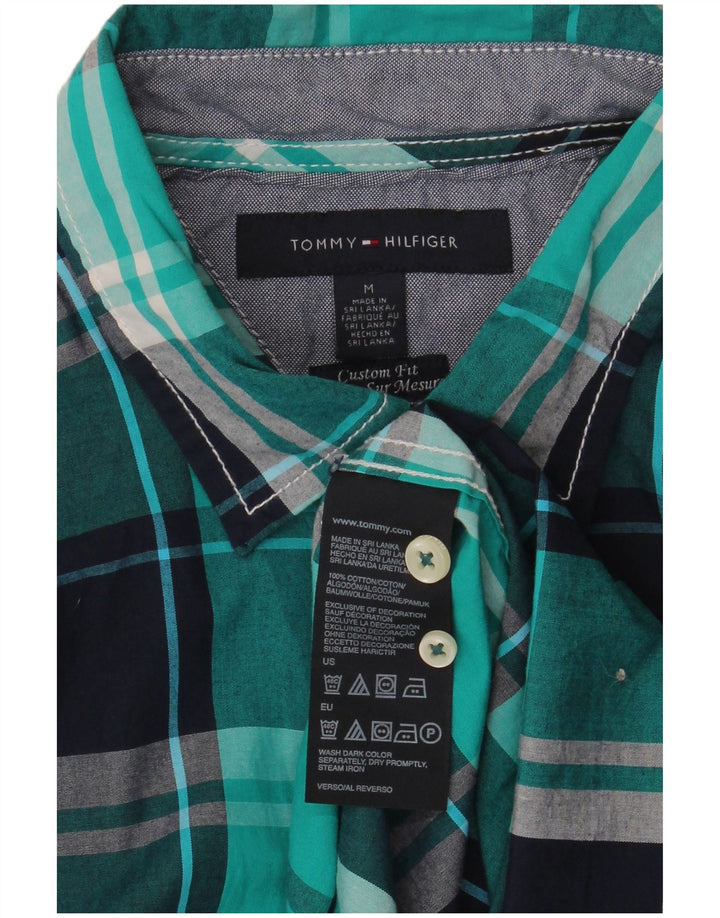 Tommy Hilfiger Herren-Hemd mit individueller Passform, mittelblau karierte Baumwolle