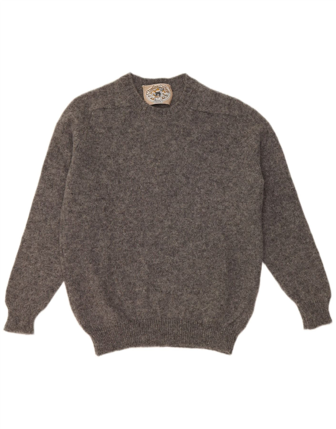 Vintage Herren Pullover mit Rundhalsausschnitt IT 54 XL Graue Schurwolle