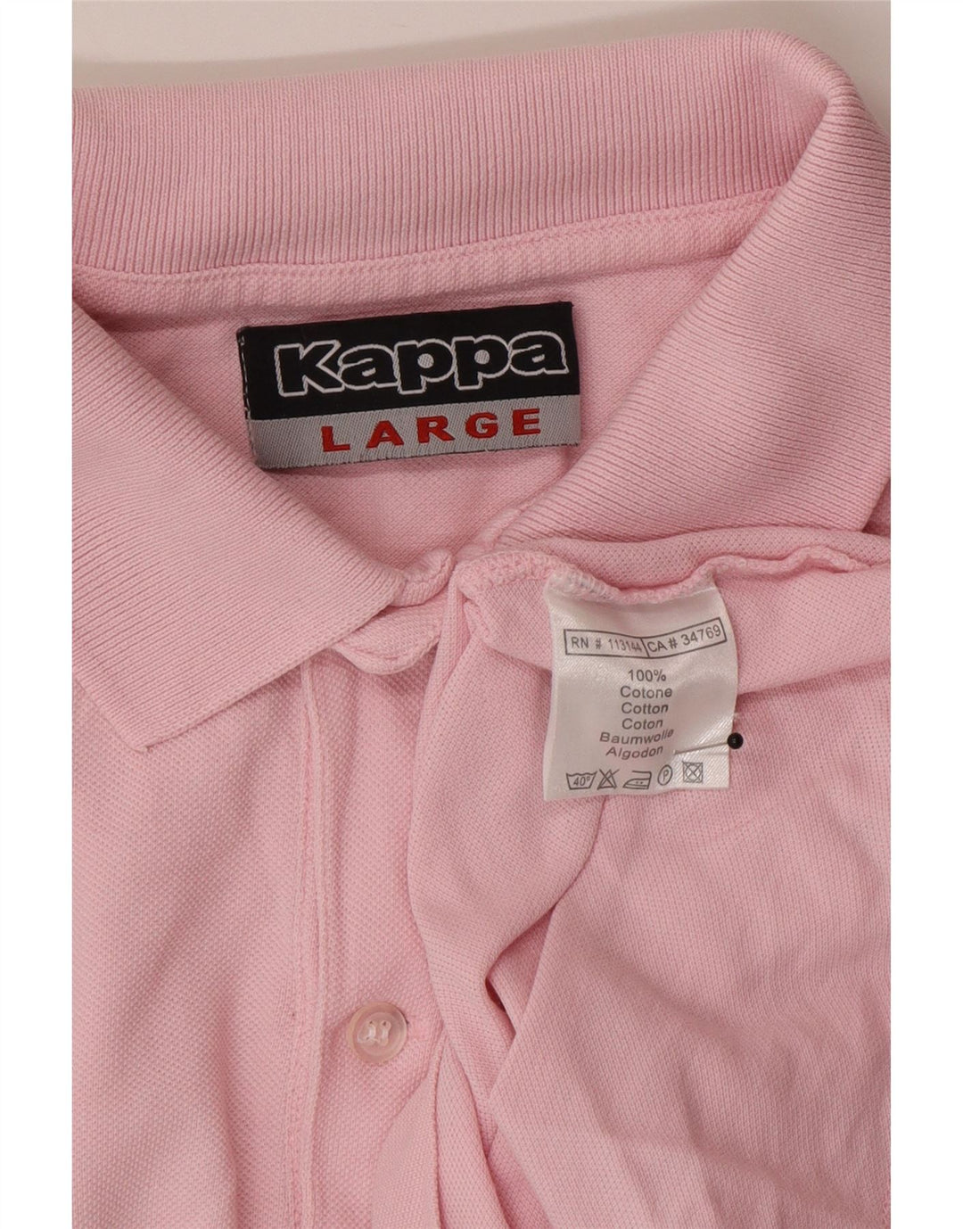 Kappa Herren-Poloshirt, groß, rosa Baumwolle