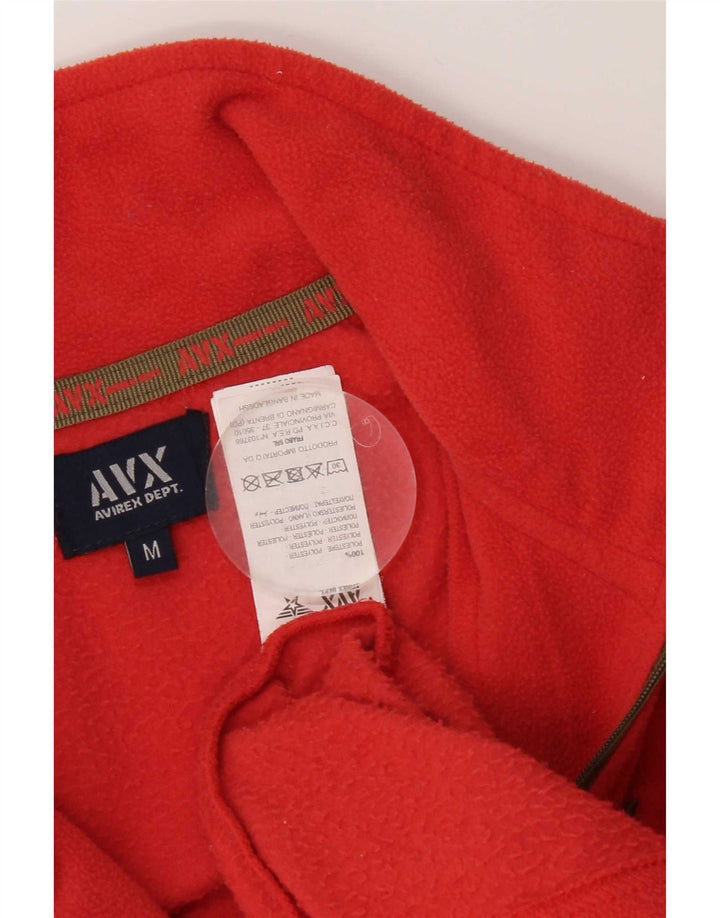 Avirex Damen-Fleecepullover mit Reißverschluss am Hals, UK 12, mittelrot, Polyester