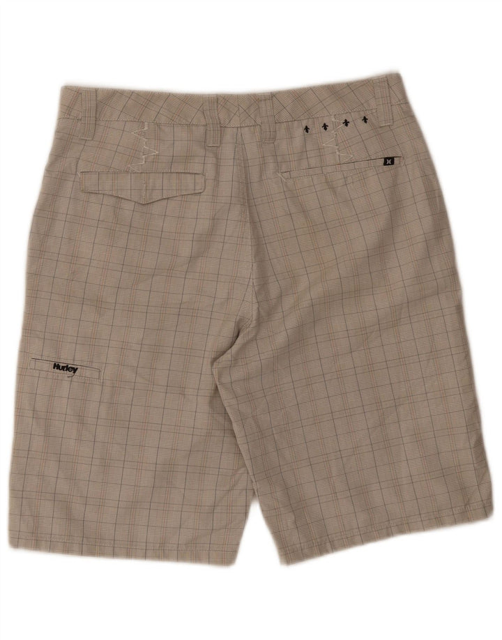 Hurley Herren Cargoshorts W32 mittelgrau kariertes Polyester