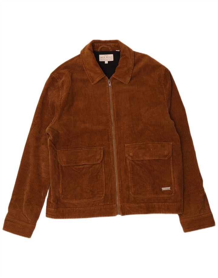 Jack Wills Herren-Bomberjacke aus Cord, Gr. 40, Braun