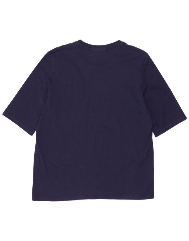 Lacoste Damen T-Shirt Top Größe 44 Große marineblaue Baumwolle