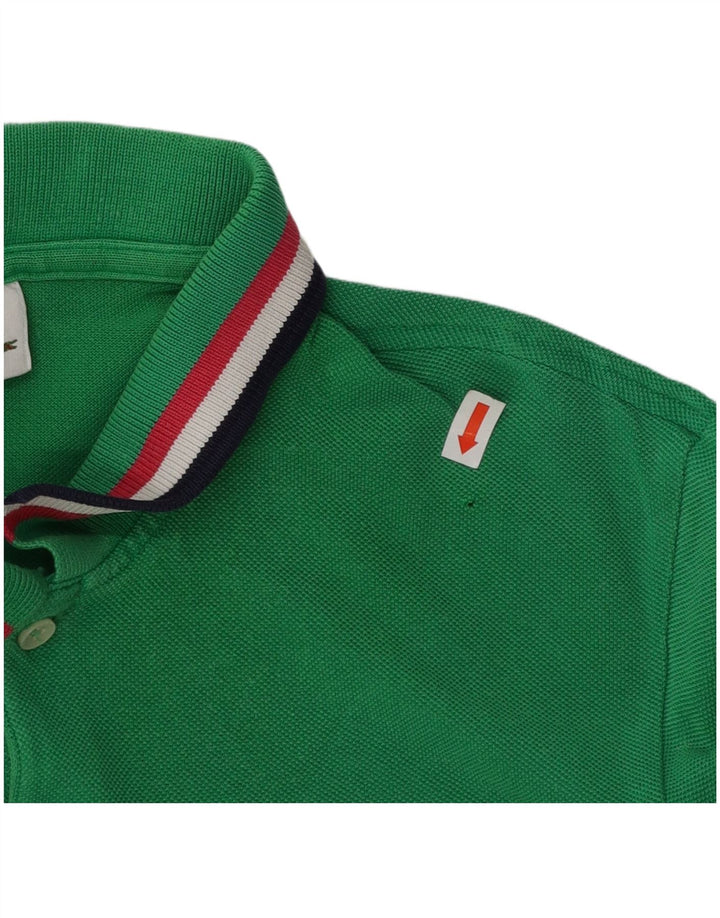 LACOSTE Herren-Poloshirt, Größe 4, mittelgrüne Baumwolle