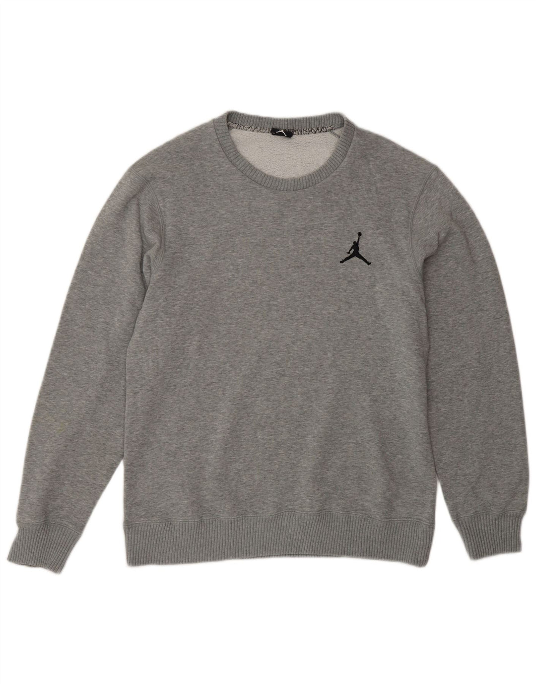 Jordan Herren-Sweatshirt-Pullover aus mittelgrau gefleckter Baumwolle