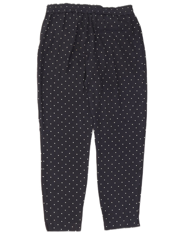 Schmale Freizeithose für Damen von Zara, Größe M, W30, L27, Marineblau, gepunktet