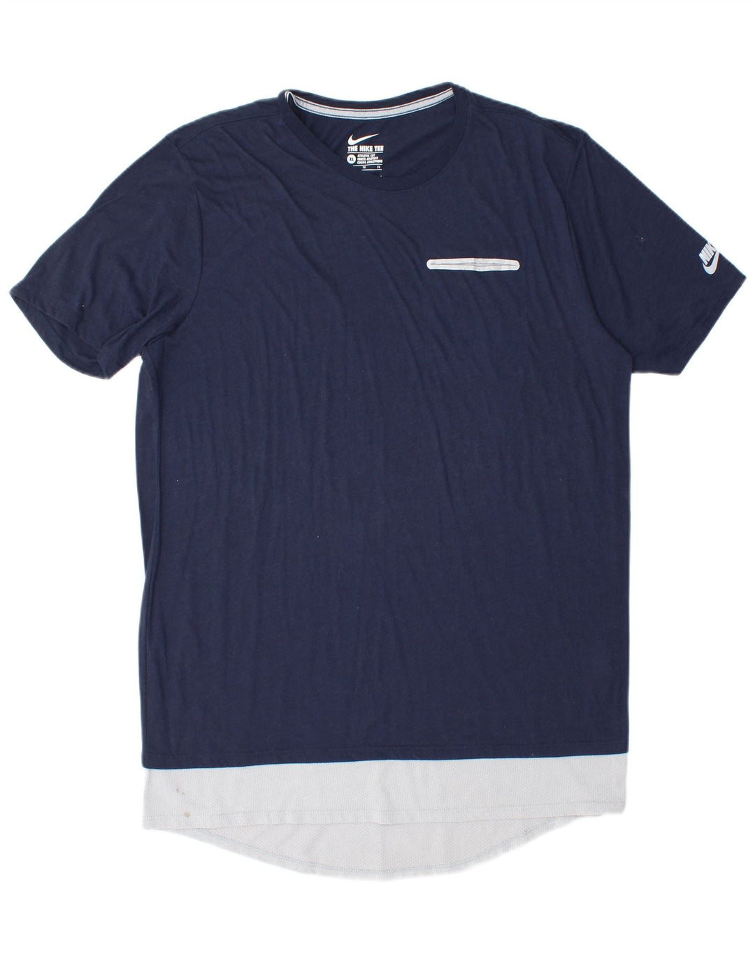 Nike Herren-T-Shirt mit sportlichem Schnitt, XL, Marineblau, Farbblock-Polyester
