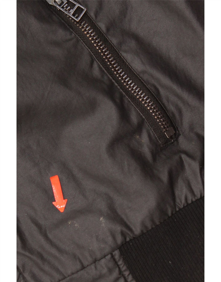 Vintage Herren Utility Jacke UK 40 Große schwarze Baumwolle