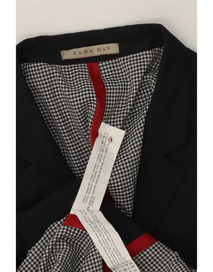 Zara Herren-Blazer mit 2 Knöpfen, UK 38, mittelgraues Polyester