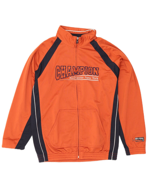 Champion Jungen-Trainingsanzug-Oberteil mit Grafik, 11–12 Jahre, Größe L, Orange, Sport