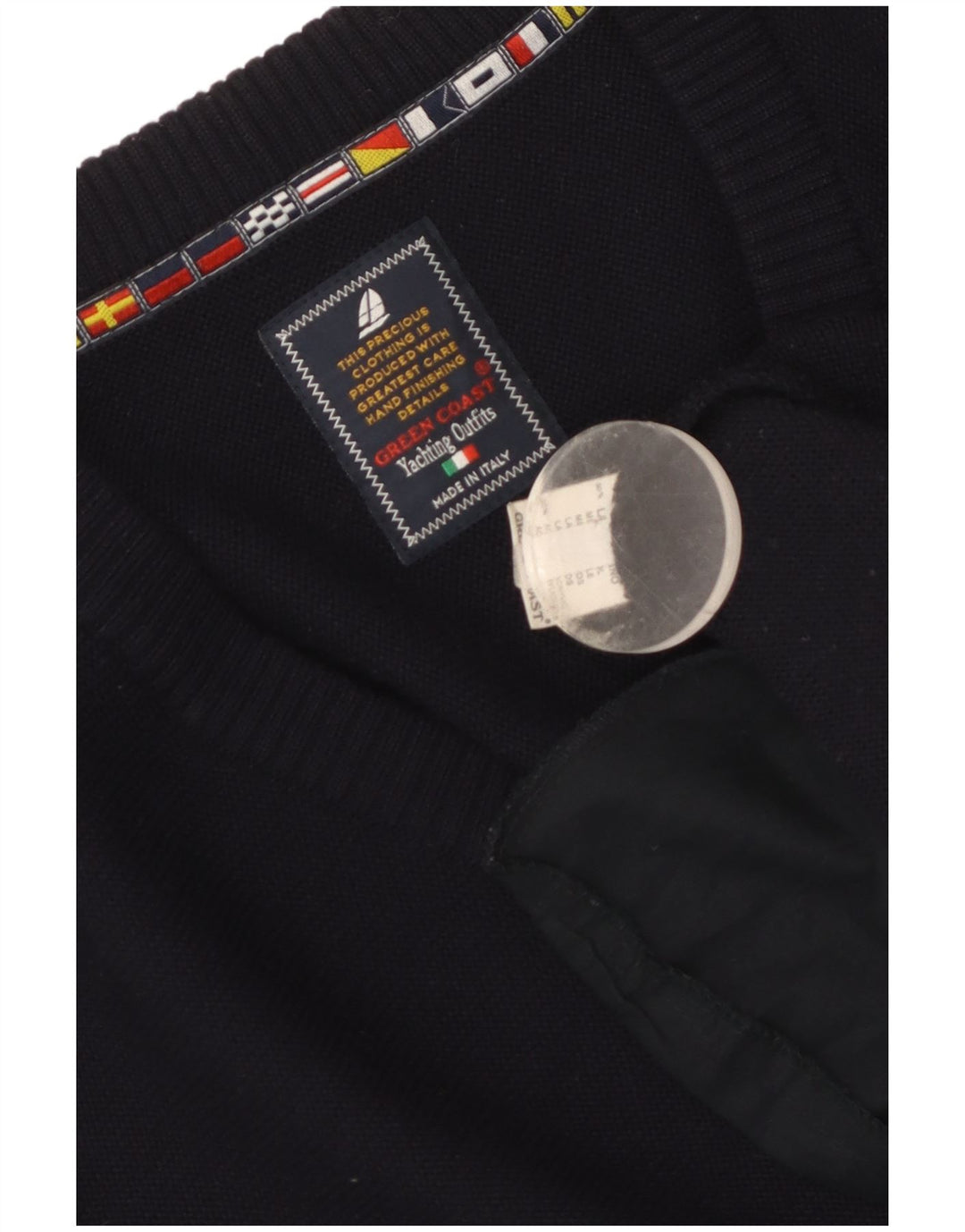 GREEN COAST Herren-Strickjacke IT 54 XL Marineblaue Merinowolle