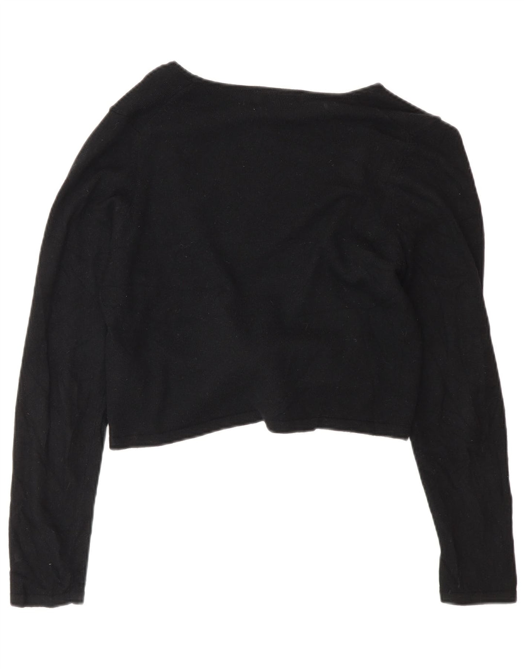 Marks & Spencer Damen Crop Cardigan Pullover UK 10 Small Schwarze Viskose