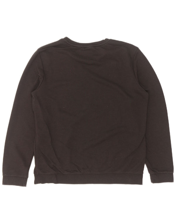Adidas Damen Graphic Sweatshirt Pullover UK 12/14 Mittelschwarze Baumwolle