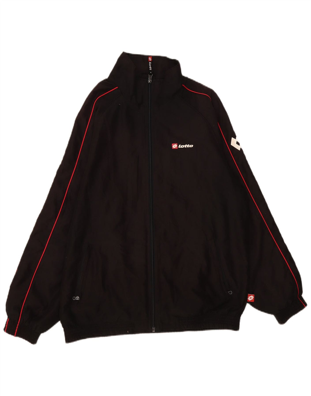 Lotto Herren-Trainingsanzug-Top-Jacke, Mittelschwarzes Polyester