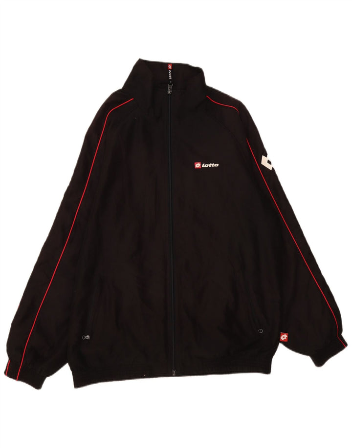 Lotto Herren-Trainingsanzug-Top-Jacke, Mittelschwarzes Polyester