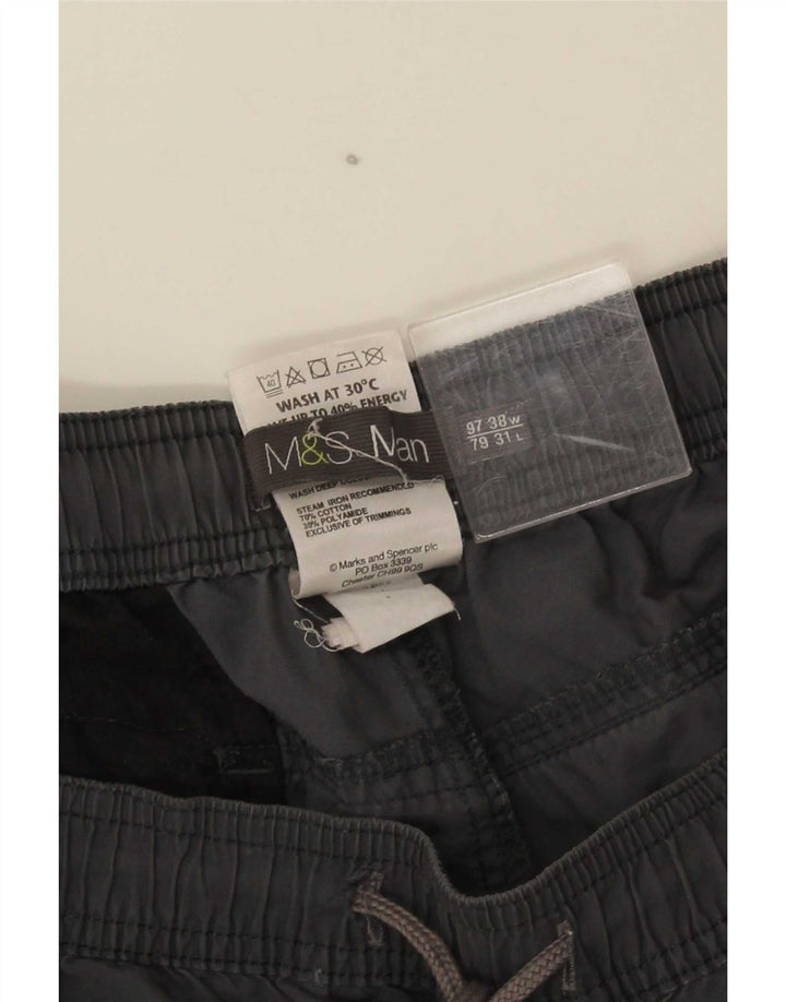 Marks & Spencer Gerade Herrenhose W38 L31 Graue Baumwolle
