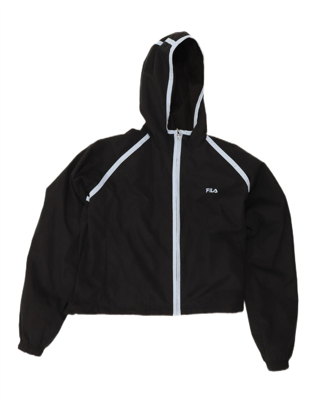 FILA Womens Hooded Tracksuit Top Jacket UK 18 XL Black Polyester Vintage Fila and Second-Hand Fila from Messina Hembry 