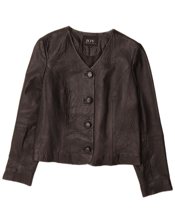 Joy Damen Lederjacke EU 40 Mittelschwarzes Leder