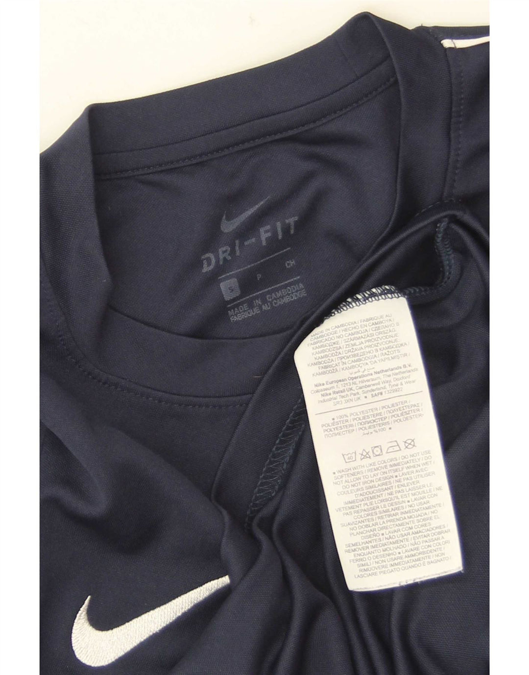 Nike Herren Dri Fit T-Shirt Top Small Marineblau Polyester