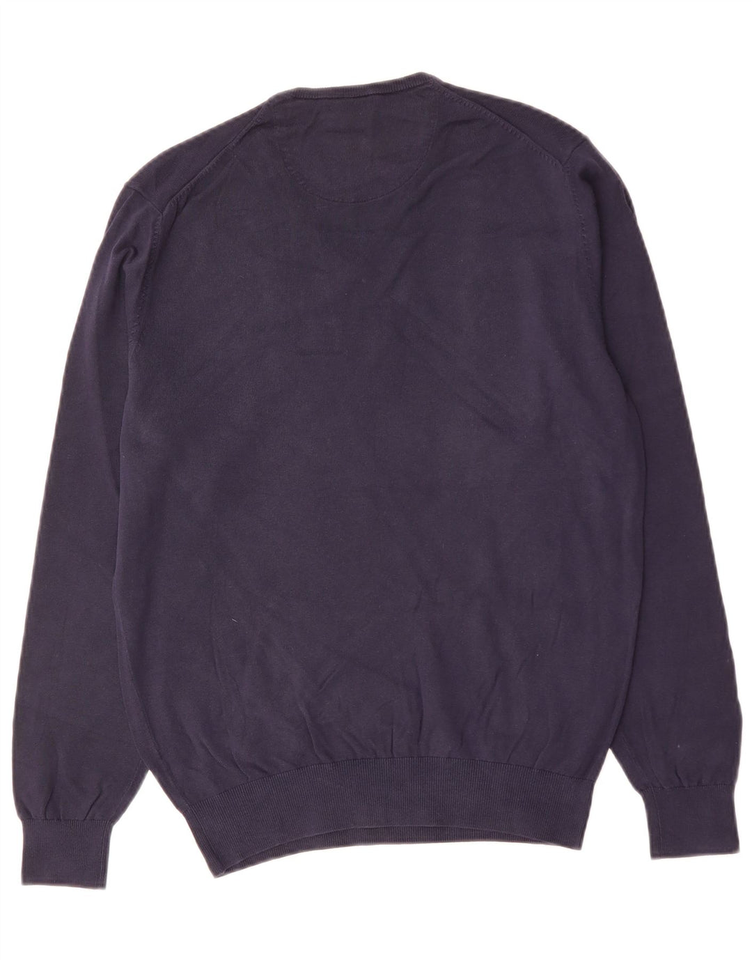 MASSIMO DUTTI Herren-Pullover mit V-Ausschnitt in mittlerem Marineblau
