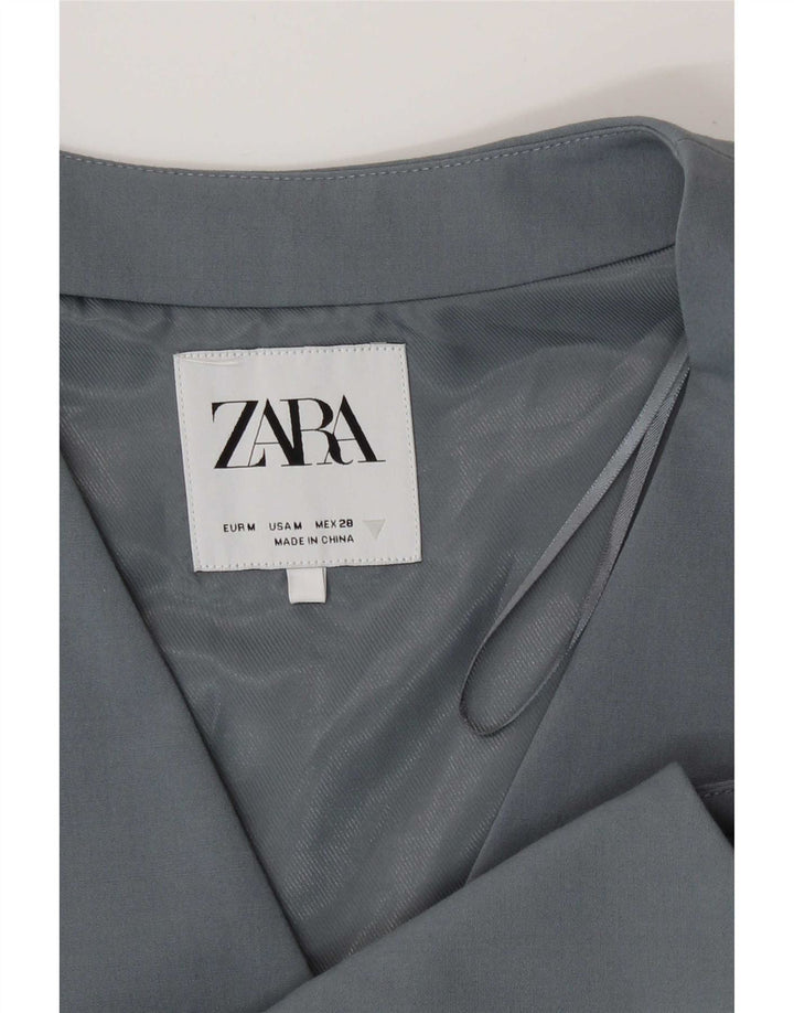Zara Damen Weste UK 12 Mittelgraues Polyester