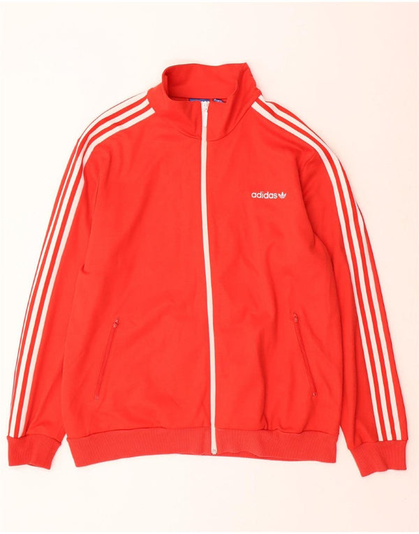 ADIDAS Herren-Trainingsanzug, Top-Jacke, XL, rote Baumwolle