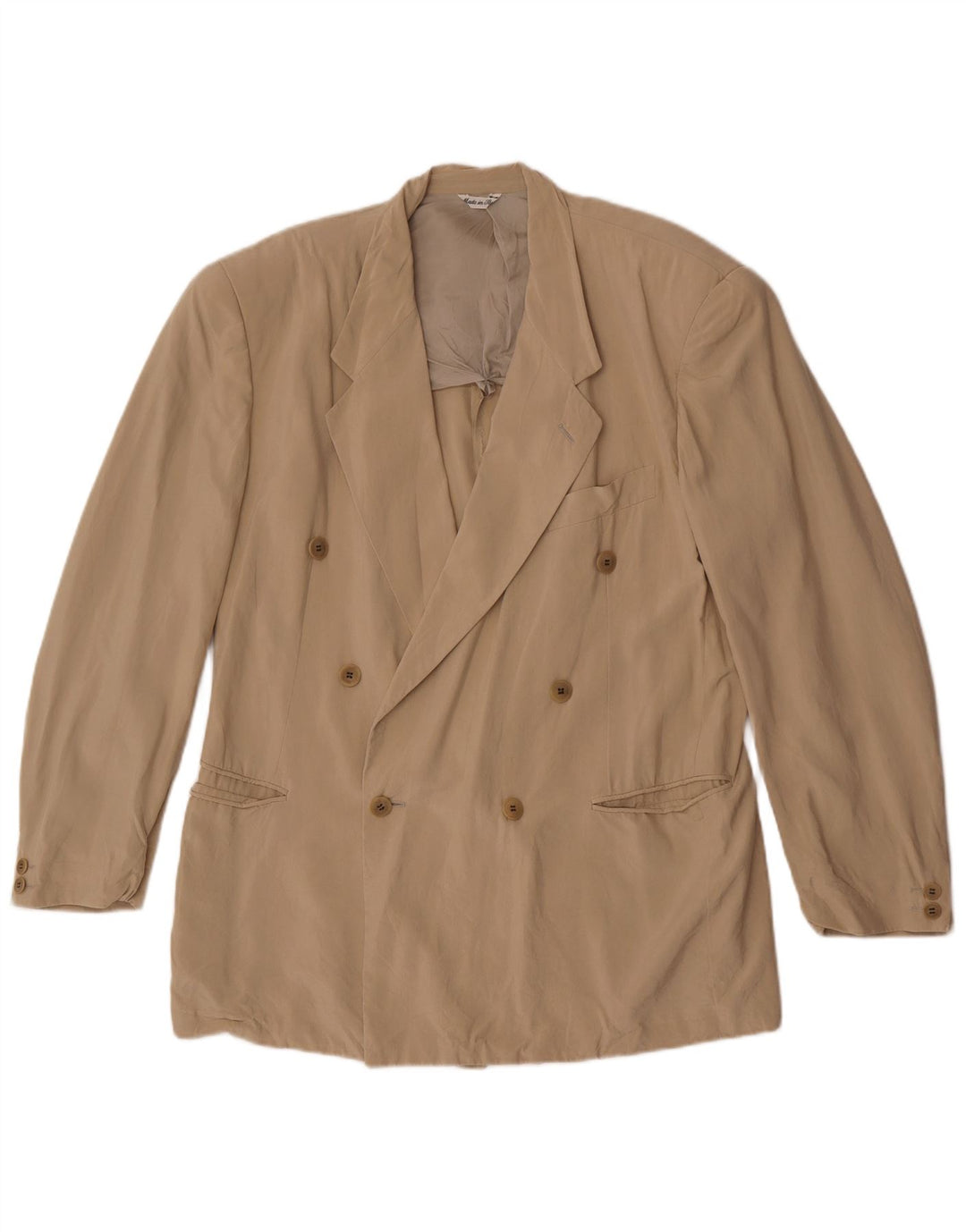 Pal Zileri Herren-Blazer, zweireihig, IT 50, Größe L, Beige, Seide