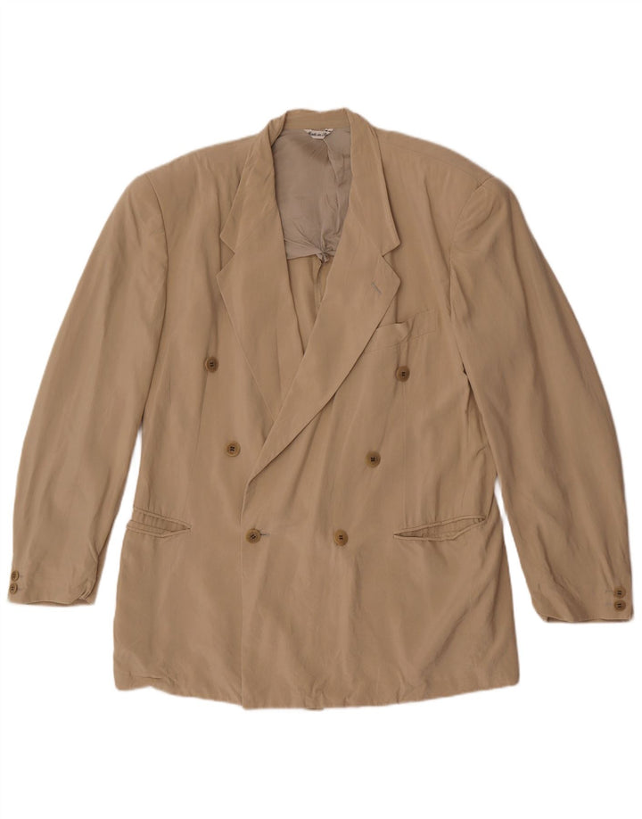 Pal Zileri Herren-Blazer, zweireihig, IT 50, Größe L, Beige, Seide