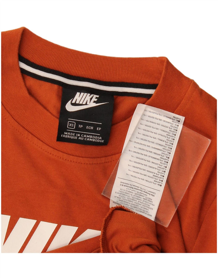 Nike Womens Graphic Bodysuit UK 6 XS Orange Baumwolle