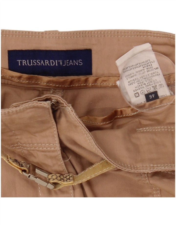 Trussardi Damen Bleistiftrock IT 46 Large W32 Beige Baumwolle