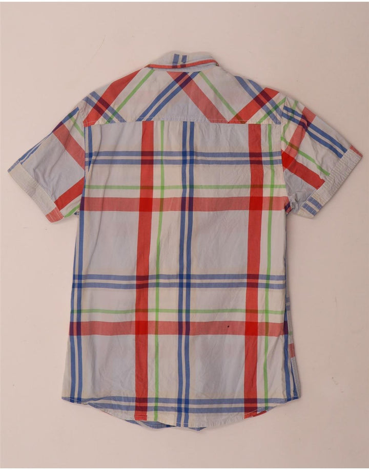 Jack & Jones Herren Kurzarmhemd Mittelblau kariert