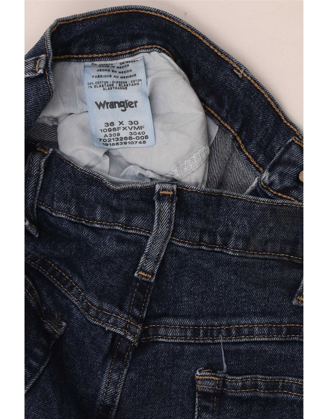 Wrangler Herren Straight Jeans W36 L30 Blaue Baumwolle