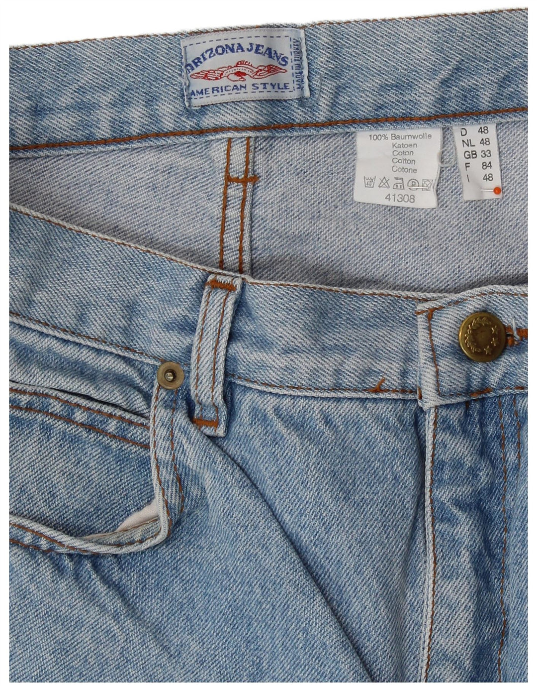 ARIZONA Damen-Jeansshorts mit hoher Taille, W33, große blaue Baumwolle