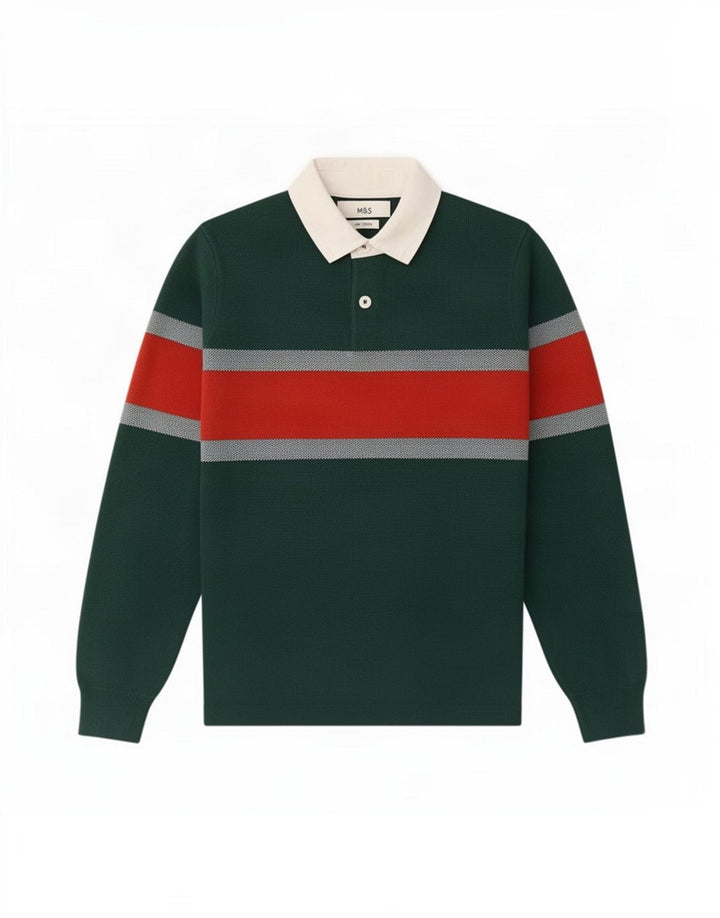Marks & Spencer Herren-Pullover mit Rollkragen, Größe S, Grün, Farbblock