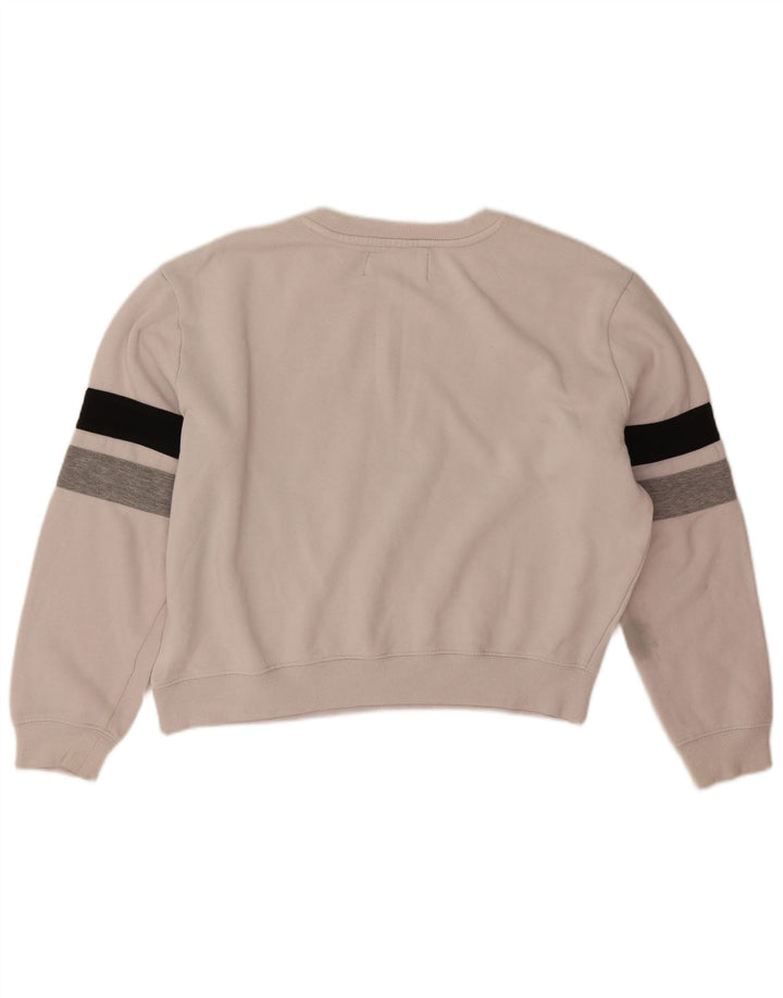 Fila Damen Übergroßer Crop-Sweatshirt-Pullover UK 16 Large Off White