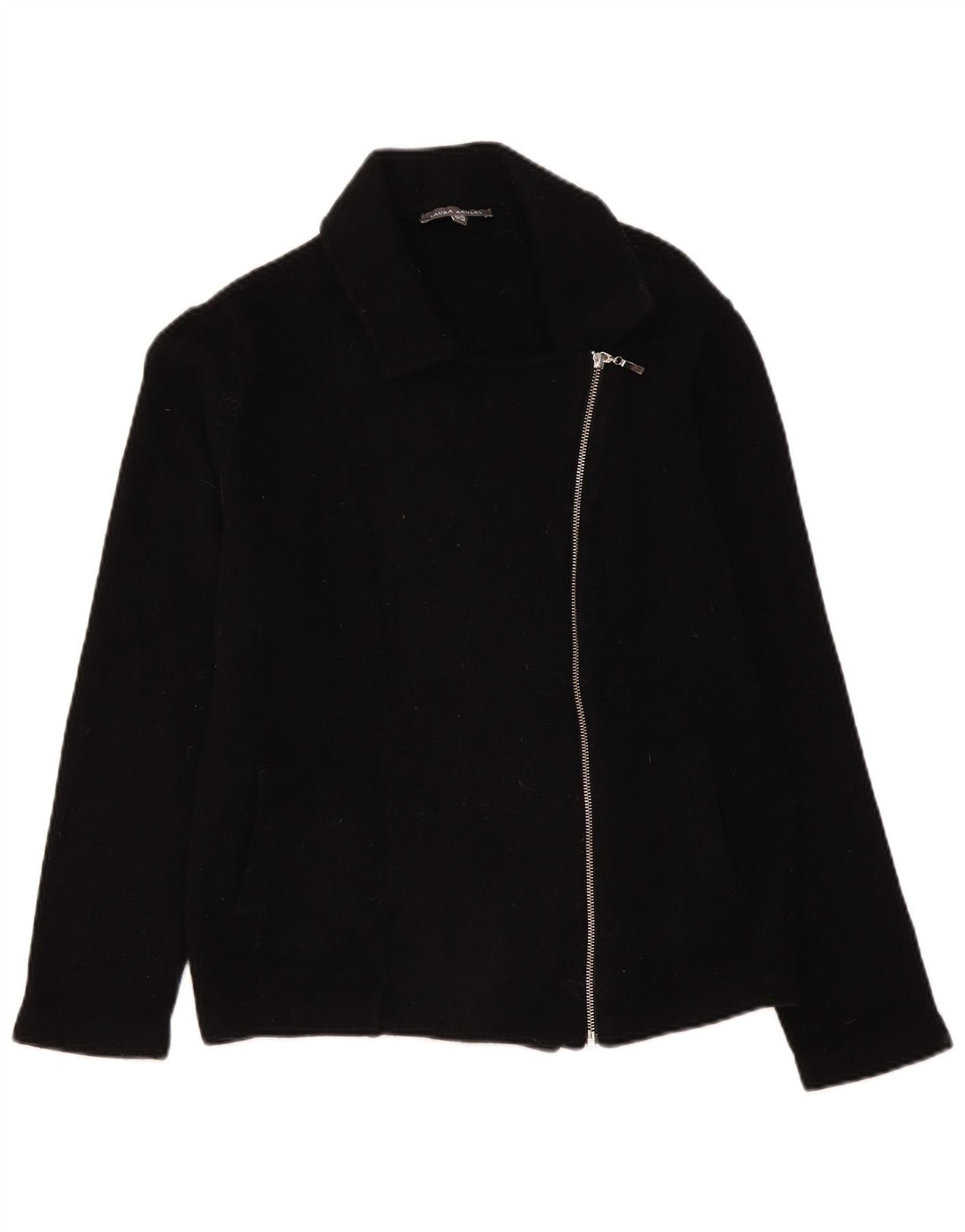Laura Ashley Damen-Blazer mit durchgehendem Reißverschluss, UK 18, XL, schwarze Lammwolle