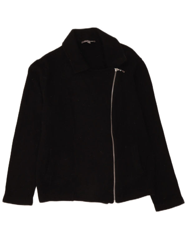 Laura Ashley Damen-Blazer mit durchgehendem Reißverschluss, UK 18, XL, schwarze Lammwolle
