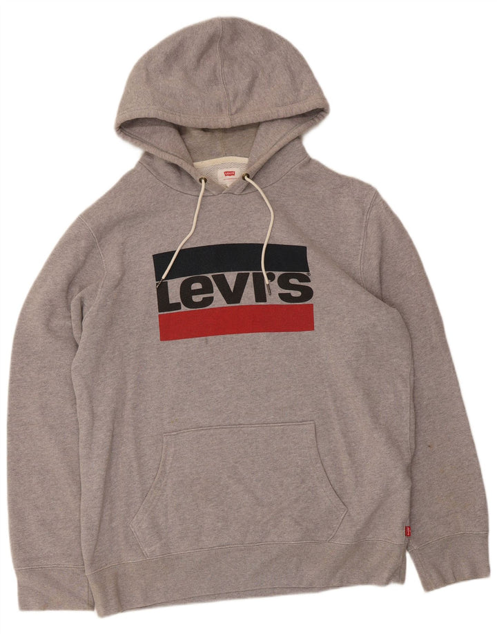 Levi's Herren-Kapuzenpullover mit Grafik, groß, graue Baumwolle