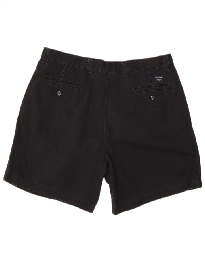 DOCKERS Herren Pegged Chino Shorts W36 Große schwarze Baumwolle