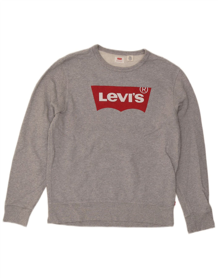 Levi's Herren-Sweatshirt mit Grafik, Größe S, graue Baumwolle
