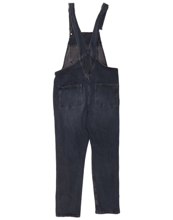 Fat Face Damen Latzhose Slim Jeans UK 10 Small W32 L27 Marineblau Baumwolle