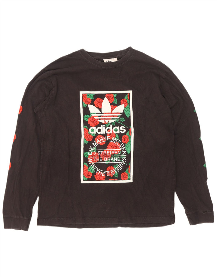 Adidas Herren Graphic Top Langarm Large Schwarz Baumwolle